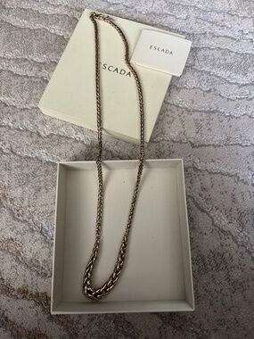 Escada Gold-Tone Wheat Chain Necklace — 35"